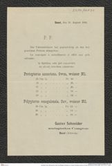 Nachlass Franz Steindachner, Brief und Beilage (Preisliste) von Gustav Schneider (senior) an Franz Steindachner (03.09.1882), Inv.Nr. 461.31, Seite 5